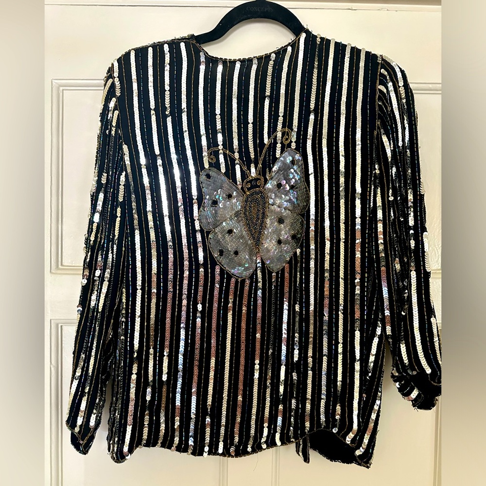 1970’s hand beaded butterfly jacket
